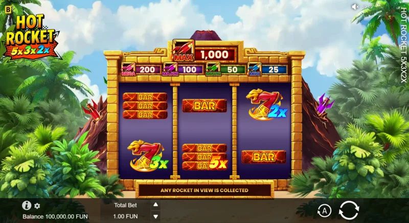 Hot Rocket 5x 3x 2x - putaran asas dengan pekali overlay pada kekili